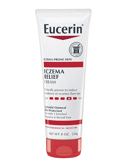 A tube of Eucerin Eczema relief cream